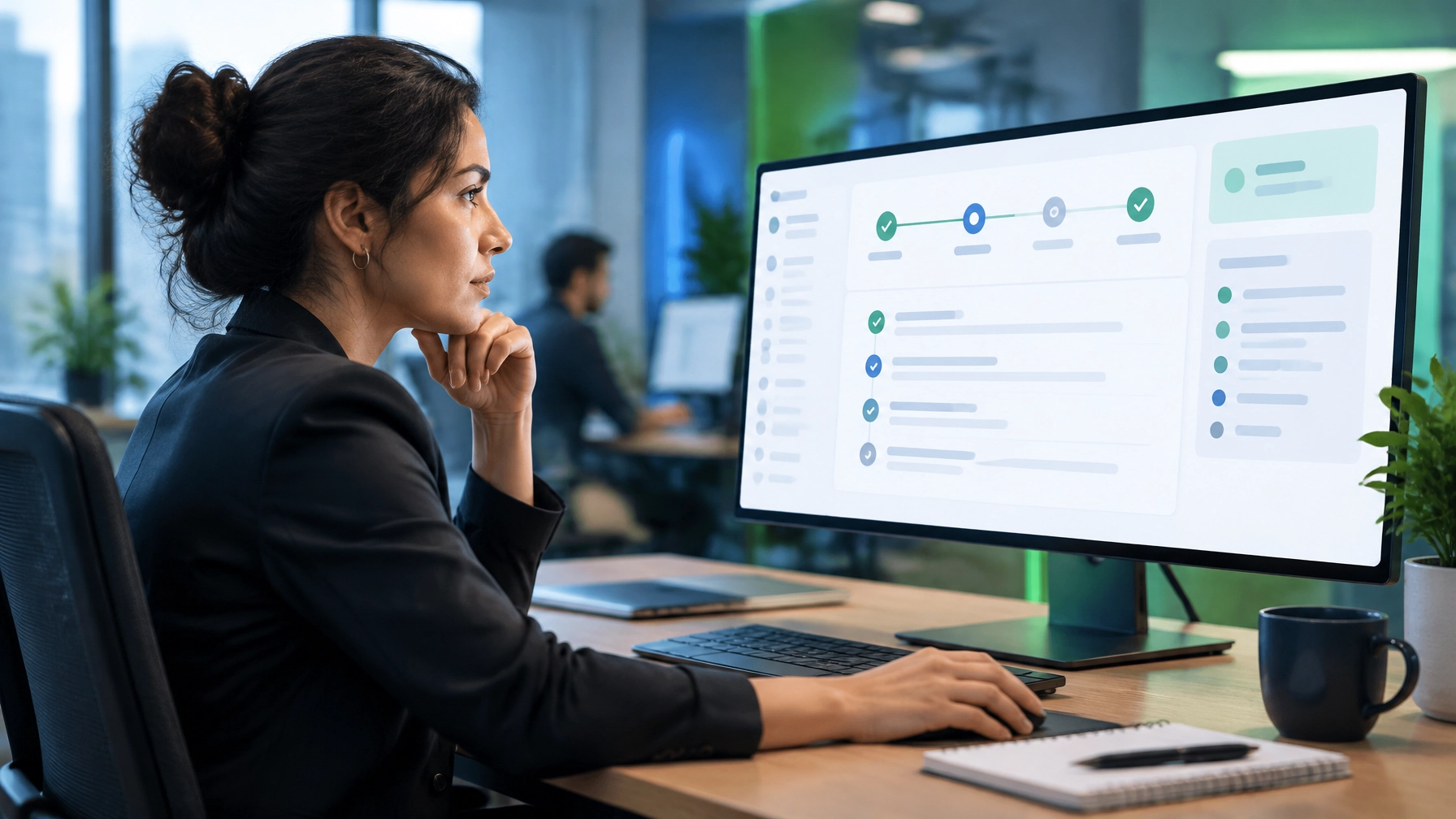 Payments operations professional reviewing transaction outcomes and provider responses